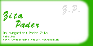 zita pader business card